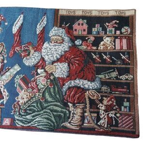 Christmas Runner For Table Manual Woodworkers & Weavers Santa & Elves Holiday